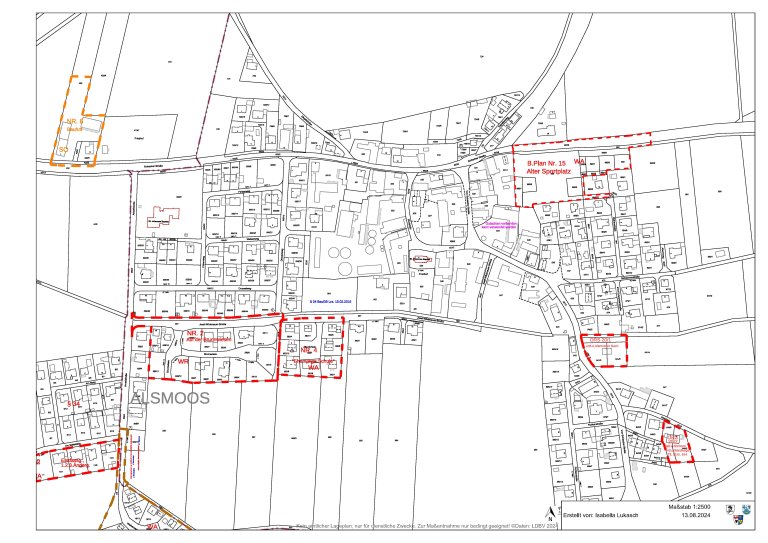 Alsmoos Übersichtsplan B.Pläne 1:2500
